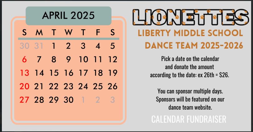 LMS Calendar Fundraiser - 2025/2026